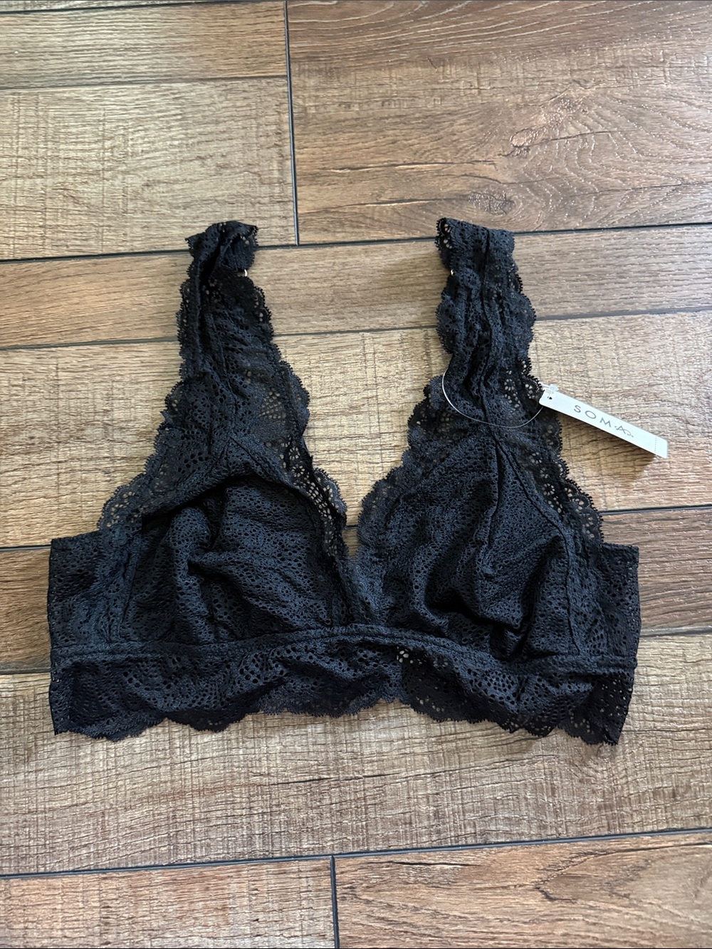 NWT Soma Crochet Lace Bralette in Black Size L